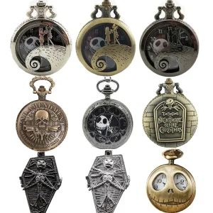 The Nightmare Before Christmas Pocket Watches Fashion Quartz Pocket Watch Vintage Necklace Gift Christmas Gifts
