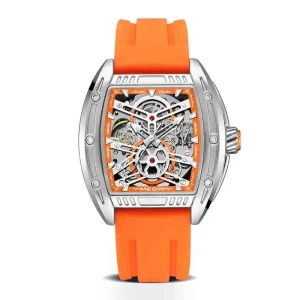 Time Token Luxury Men’s Automatic Mechanical Square Watch Pointer Water Resistant 3 Bar Luminous Movement Fashionable Alloy