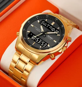Top Analog Sport Watch Dual Time Analog LED Waterproof Sports Quartz Digital Men Wrist Watch