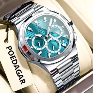 Top Luxury Man Wristwatch Luminous Date Stainless Steel Men Watch Chronograph Fashion Men’s Quartz Watch