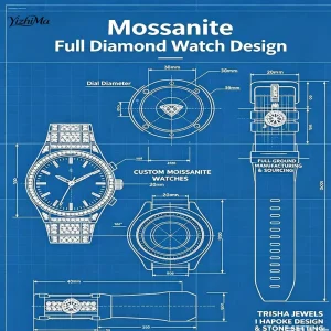 Top Quality Fashion Luxury VVS Moissanite Diamond Watch Exquisitely Designed Mens Watch With Black Square Dial