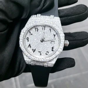 Top Quality Moissanite Watch VVS Bust Down Iced Out Moissanite Watch Mechanical 5ATM Waterproof 42mm Hollow Out Custom Logo