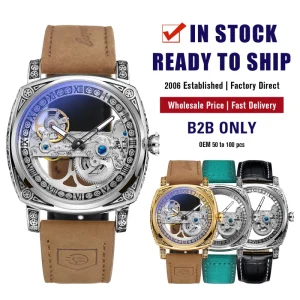 Transparent Skeleton Automatic Watch Men Nylon Leather Strap Mechanical Luxury Custom Brand
