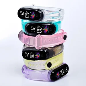 Transparent Strap Touch Screen LED Sports Band Watch Reloj Electronic Waterproof Bracelet Men Kids Boys Girls LED Digital Watch