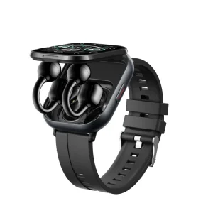 Trending D12 Square Watch for Men Earbuds Convenient Touch Control Fitness Watch BT Calling Motion Detection Smart Watch