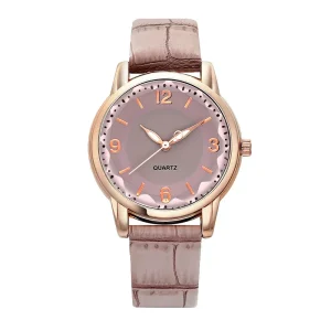 Trendy Fashion High End Durable Popular Design Women Quartz Watch Genuine Leather Band 05