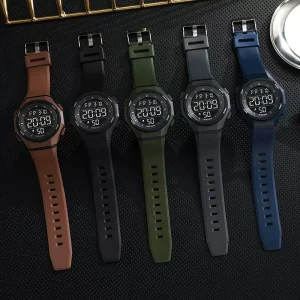 Trendy Fashion Outdoor Mountaineering Sports Men’s Watch Multifunctional Large Resistant Digital Plastic