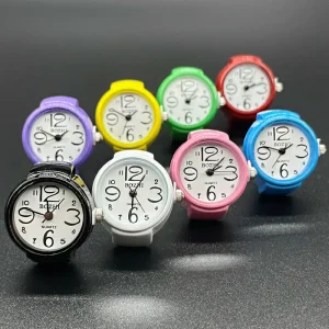 Trendy Macaron Colored Arabic Numerals Elastic Finger Watch for Unisex Gift