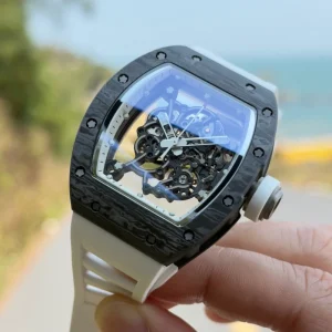 Trendy Popular Hollow Carbon Fiber Case Unisex Sapphire Crystal Men’s Watch Mechanical Watch