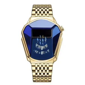 Trendy Punk Sports Stainless Steel Wristwatch Stainless Steel Band Quartz Movement Date 43mm