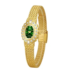 Trendy Quartz Oval Sport Women’s Watches Antique Business Style Stainless Steel Waterproof Luxury Diamond Casual
