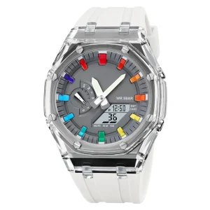 Trendy Styles Chic Multicolored Digital Wristwatches for Men and Women All Match Dual Display Analog Quartz Digital Watches