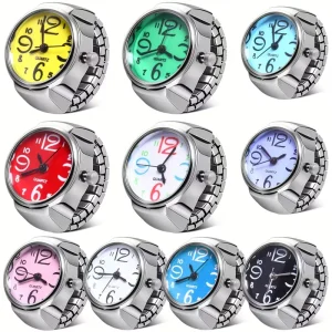 Trendy Unisex Wedding Engagement Gift Adjustable Elastic Quartz Ring Watch
