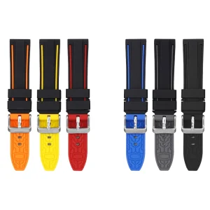Two tone Silicone Watch Strap Waterproof Sport Watch Bracelet for Men 20 22 24 2mm Replacement Wristband