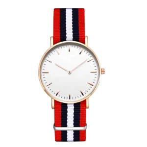 Ultra Thin Quartz Sport Watch Style Simple Design Nylon Strap Stainless Steel Leather Analog Dial Glass