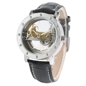 Unbranded Custom Gold Full Automatic Man Custom Skeleton Wrist Watch