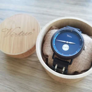 Unique OEM Engraved Dial Wooden Wrist Watches Manufacture Minimalist Custom Logo Wood and Stainless Watch
