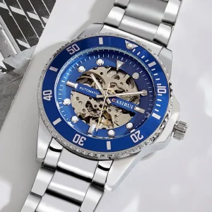 Unisex 42 mm Automatic Mechanical Movement Watch Water Resistant With Luminous Dial