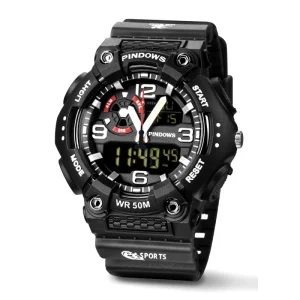 Unisex 5BAR Waterproof Movement Fashion Sports Wristwatch with Alarm Dual Display Camouflage Design