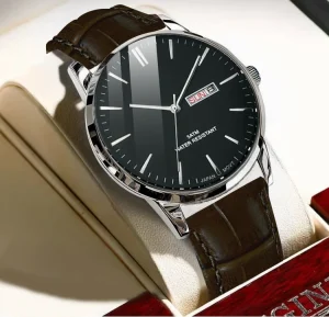 Unisex Analog Classic Quartz Watch 40mm 18mm 9mm Stainless Steel Super Slim Black Brown Leather Strap
