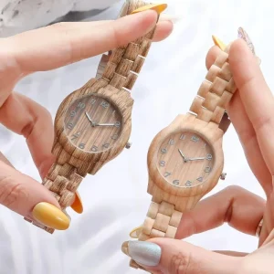 Unisex Bamboo Pattern Silicone Sandalwood Wristwatch Fashion Digital Creative Anti Steel Band Hot Selling Quartz 40mm