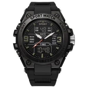 Unisex Digital Dial Electronic Watch Large Square Leisure Sports Stop Watch with Plastic Band