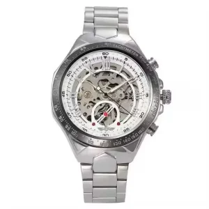 Unisex Fully Automatic Skeleton Stainless Steel 40mm Dial Watch Personalized Window Glass Mechanical 30bar