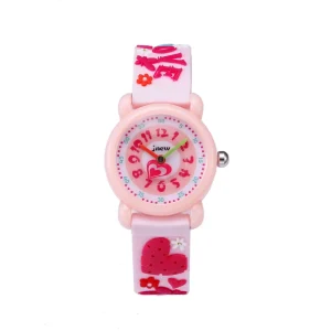 Unisex Luxury Quartz Watch Cartoon Design Analog Display 3BAR Water Resistant for Kids Buckle Band Plastic Acrylic Glass