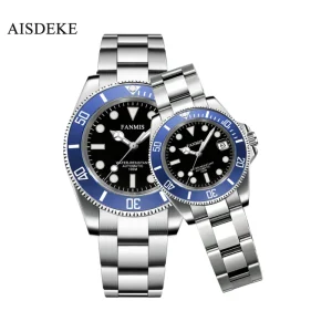 Unisex Mechanical Sport Business Stainless Steel Watch Custom Engraving Luxury Minimalist Classic Automatic Watch