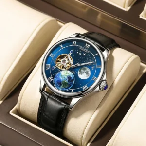 Unisex Mechanical Watch Alloy Case Band Waterproof 30M