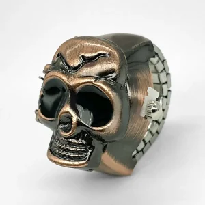 Unisex Metal Skull Design Jewelry Ring Watch