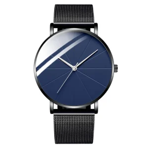 Unisex Quartz Watch Eco-friendly Alloy Simple Stylish Stainless Steel Mesh Casual Timepiece