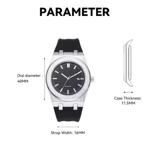 Unisex Round Stainless Steel Quartz Watch With Seiko Movement Luminous Hands 10ATM Waterproof