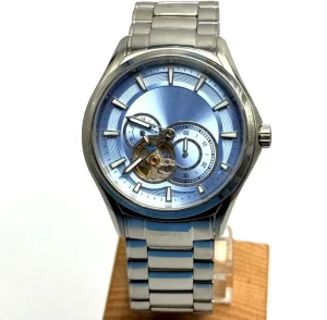 Unisex Stainless Steel Luxury Quartz Watch 40mm Skeleton Dial Blue Dial Waterproof Premium Quality
