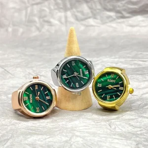 Unisex Stainless Steel Ring Watch with Alloy Case