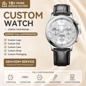 Unisex Stainless Steel Square Leather Strap Quartz Wristwatch Waterproof 20mm Band Width