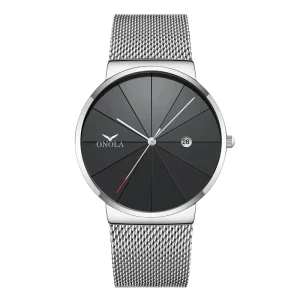 Unisex Ultra Thin IP Blue Minimalist Watch Stainless Steel Business Watch Wristwatch with Multi-function