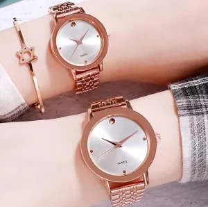 Unisex Watch High Level Appearance Fashionable Simple Couple Light Luxury Waterproof Stainless Steel Strap