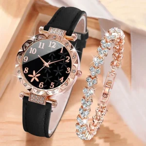Unisex Watch Simple Casual Round Dial Quartz Movement + 1 Bracelet Without Watch Box