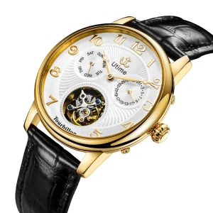 Utime Hollowed Out Diver Design Men’s Stainless Steel Automatic Luxury Watch 20mm Band Waterproof Sapphire Dial