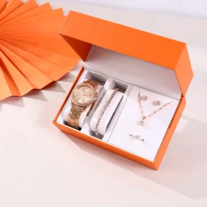 Valentine’s Day Gifts Watch Necklace Earrings Ring Bracelet Gift Box Set Mother’s Gift Birthday Girlfriend