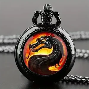 Various Middle Size Animal Pattern Pocket Watches With Fob Quartz Pendant Flip Watch With Necklace Chain for Women and Men