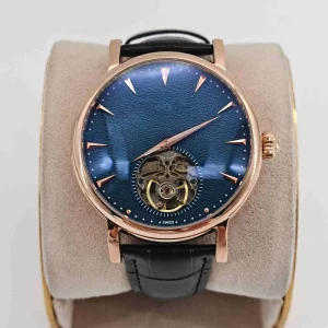 Vibrant Textured Dial Mechanical Watch Rose Gold Stainless Steel case Visible Movement Elevate with Understated Luxury Man Watch