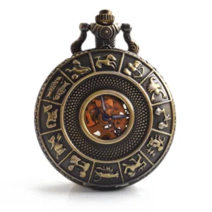 Vintage Antique Silver Gold Black Exquisite Mechanical Pocket Watch