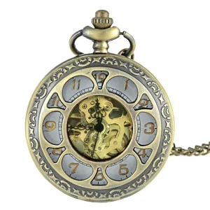 Vintage Antique Silver Mechanical Pocket Watch for Men Stainless Steel Case 40MM Dial Masterpiece Montre Femme