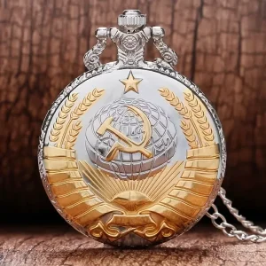 Vintage Badge Quartz Pocket Watch