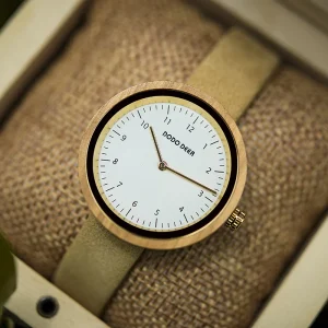 Vintage Charm Fashion Antique Wooden Leather Strap Watch Pointer Dial MIYOTA Movement Private Label Women’s Luxury Gift