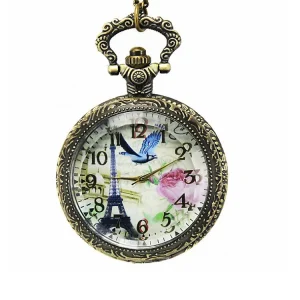 Vintage Cross Fire Steampunk Pocket Watches Retro Flower Bird Colorful Pendant Watch for Kids Ladies Men