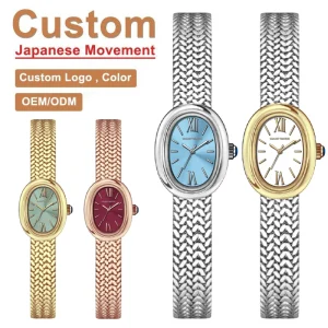 Vintage Fashionable Quartz Women’s Cross border Watch Light Luxury High end Oval Shaped Dial Women Watch