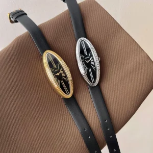 Vintage Gold-Plated Women’s Watch Real Leather Diamond Japanese Quartz Movement Elegant Ladies’ Style